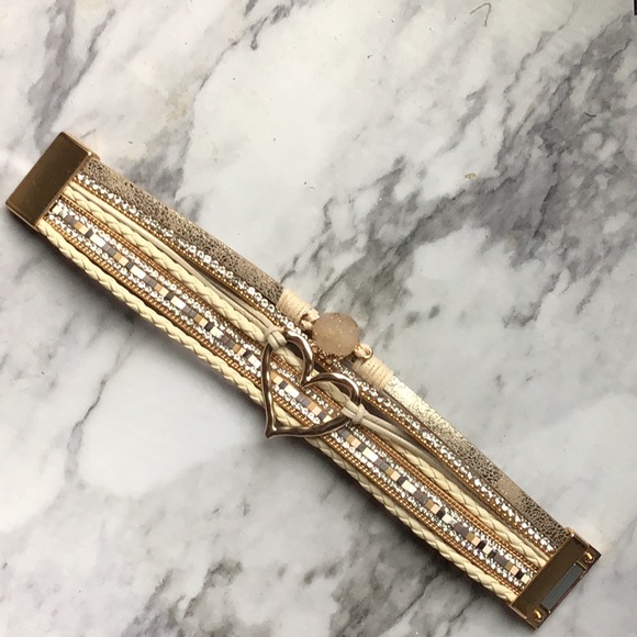 Braided Leather Wrap Bracelet Boho Cuff - Picture 5 of 6